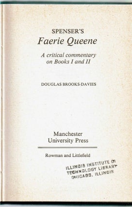 Spenser's Faerie Queene : A Critical Commentary on Books I and II