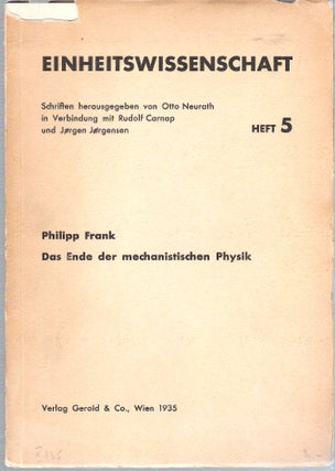 Item #10925 Das Ende der mechanistischen Physik. Philipp Frank