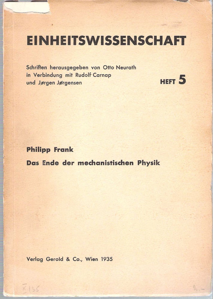 Item #10925 Das Ende der mechanistischen Physik. Philipp Frank.