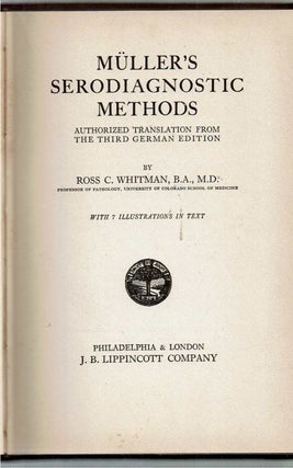 Müller's Serodiagnostic Methods : Authorized Translation from the Third German Edition