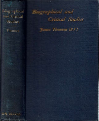 Item #13718 Biographical And Critical Studies. James Thomson