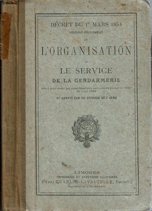 Item #13917 Décret du 1er Mars 1854 portant réglement sur L'Organisation et Le Service de la...