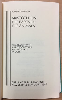 Aristotle on The Parts of Animals