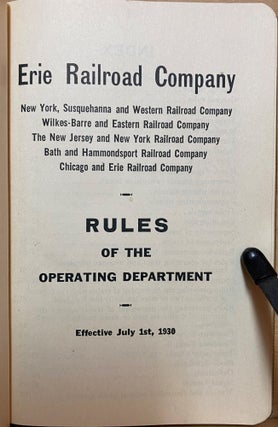 Rules of the Operating Department : Effective July 1st, 1930