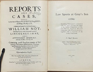 Law Sports At Gray's Inn (1594) : Including Shakespeare's connection with the Inn's of Court, the origin of the Capias Utlegatum re Coke and Bacon, Francis Bacon's connection with Warwickshire, together with a reprint of the Gesta Grayorum