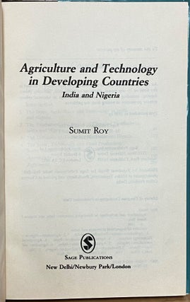 Agriculture and Technology in Developing Countries : India and Nigeria