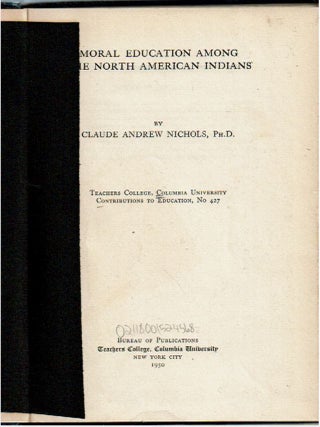 Moral Education Among The North American Indians