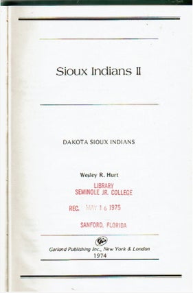 Sioux Indians II : Dakota Sioux Indians