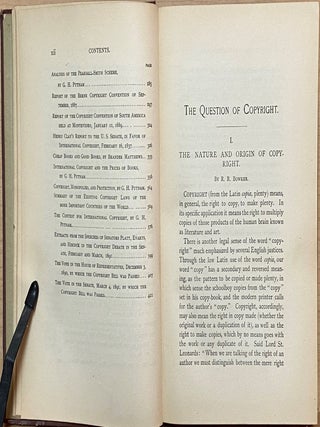 The Question of Copyright : Comprising the Text of the Copyright Laws at Present in Force in the Chief Countries of the World