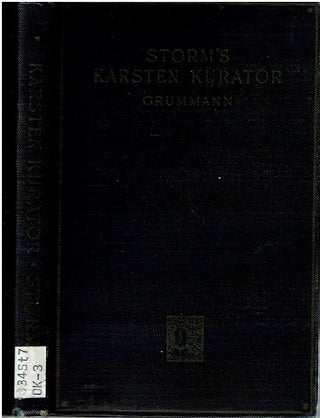 Item #14862 Karsten Kurator. Theodor Storm, edited, Paul H. Grummann