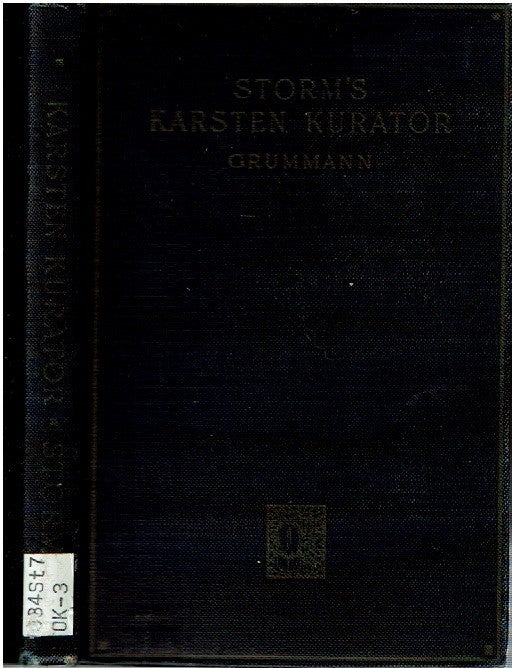 Item #14862 Karsten Kurator. Theodor Storm, edited, Paul H. Grummann.