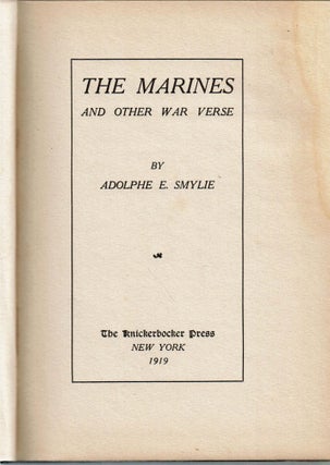 The Marines and Other War Verse