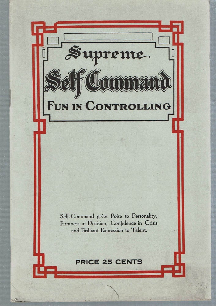 Item #15001 Supreme Self-Command. Delmer Eugene Croft.