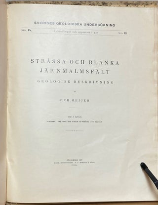 Die Zoantharia Rugosa Von Gotland (Bes. Nordgotland) [and] Stråssa Och Blanka Järnmalmsfält : Geologisk Beskrivning