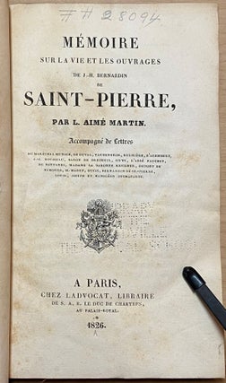 Mémoire sur la vie et les ouvrages de J-H Bernardin de Saint-Pierre : Accompagné de Lettres