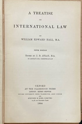 A Treatise on International Law
