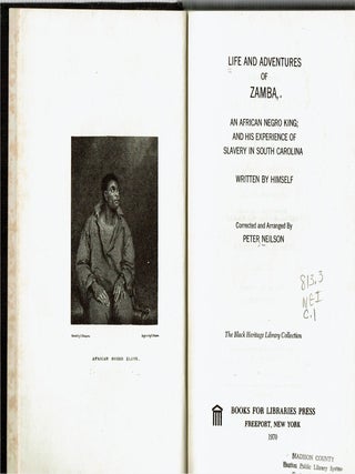 Life and Adventures of Zamba : An African Negro King and his Experience of Slavery in South Carolina