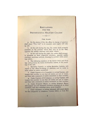 Regulations for the Pennsylvania Military College : Chester, PA: Approved by the Commandant 1935