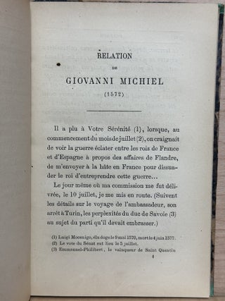 La Saint-Barthélemy devant le Sénat de Venise relations des ambassadeurs Giovanni Michiel et Sigismondo Cavalli