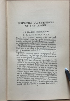 The Economic Consequences of the League : The World Economic Conference