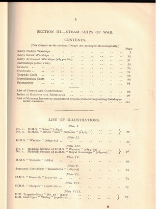Catalogue of the Collections in the Science Museum : South Kensington : Water Transport : III Steam Ships of War With descriptive and historical notes and illustrations