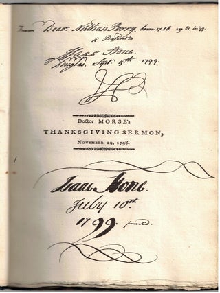 A Sermon, Preached at Charlestown, November 29, 1798, on the Anniversary Thanksgiving in Massachusetts : with An Appendix, Designed to illustrate some parts of the Discourse : exhibiting proofs of the early existence, progress, and deleterious effects of French intrigue and influence in the United States