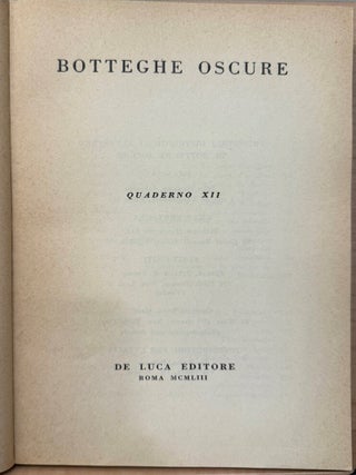 Botteghe Oscure : Quaderno XII