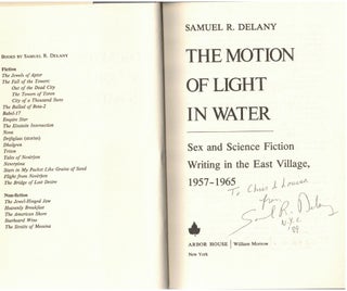 The Motion of Light in Water : Sex and Science Fiction Writing in the East Village, 1957-1965