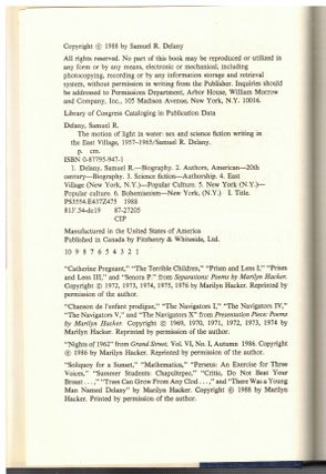 The Motion of Light in Water : Sex and Science Fiction Writing in the East Village, 1957-1965