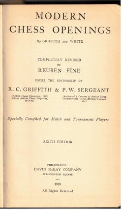 Modern Chess Openings : Sixth Edition :; Specially Compiled for Match and Tournament Players