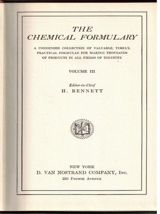 The Chemical Formulary : Volume 1, Volume 2, and Volume 3