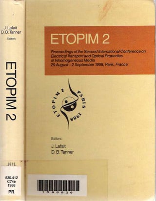 Item #4072 ETOPIM 2 : Proceedings of the Second International Conference on Electrical Transport...