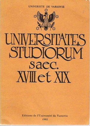 Item #5105 Universitates Studiorum saec. XVIII et XIX : Etudes présentées par la Commission...