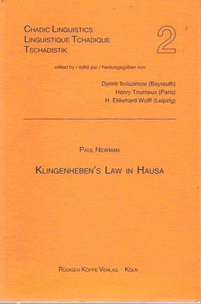 Item #5354 Klingenheben's Law in Hausa. Paul Newman