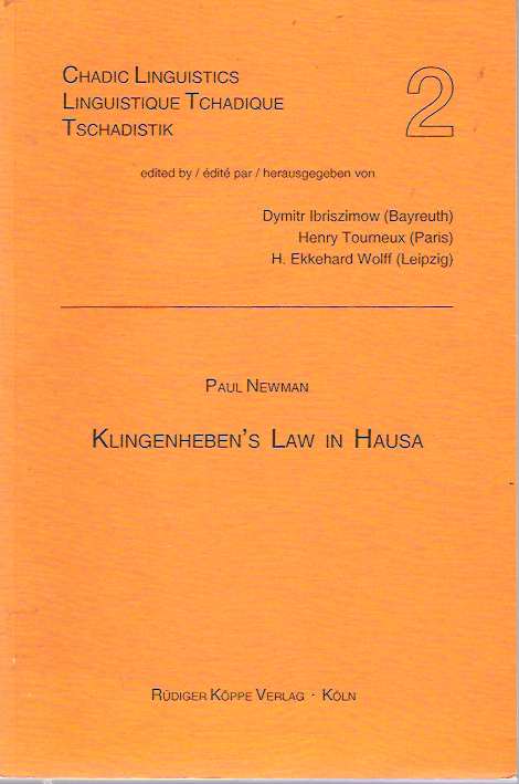 Item #5354 Klingenheben's Law in Hausa. Paul Newman.