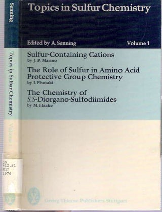 Item #5720 Sulfur-containing Cations [and: The Role of Sulfur in Amino Acid Protective Group...