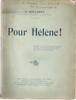 Item #9838 Pour Hélène! Aristide Auguste Joseph Bollaert
